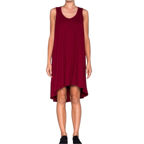 Wilt Original Hi-Lo Oversized Relaxed Lagenlook Tank Dress - Burgundy - Large - Picture 2 of 10